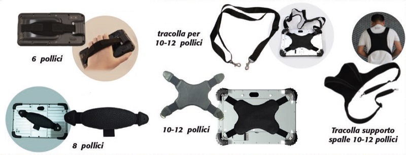 Fascie elastiche Le fascie elastiche sono utilizzate per una migliore e più sicura presa del tablet.
